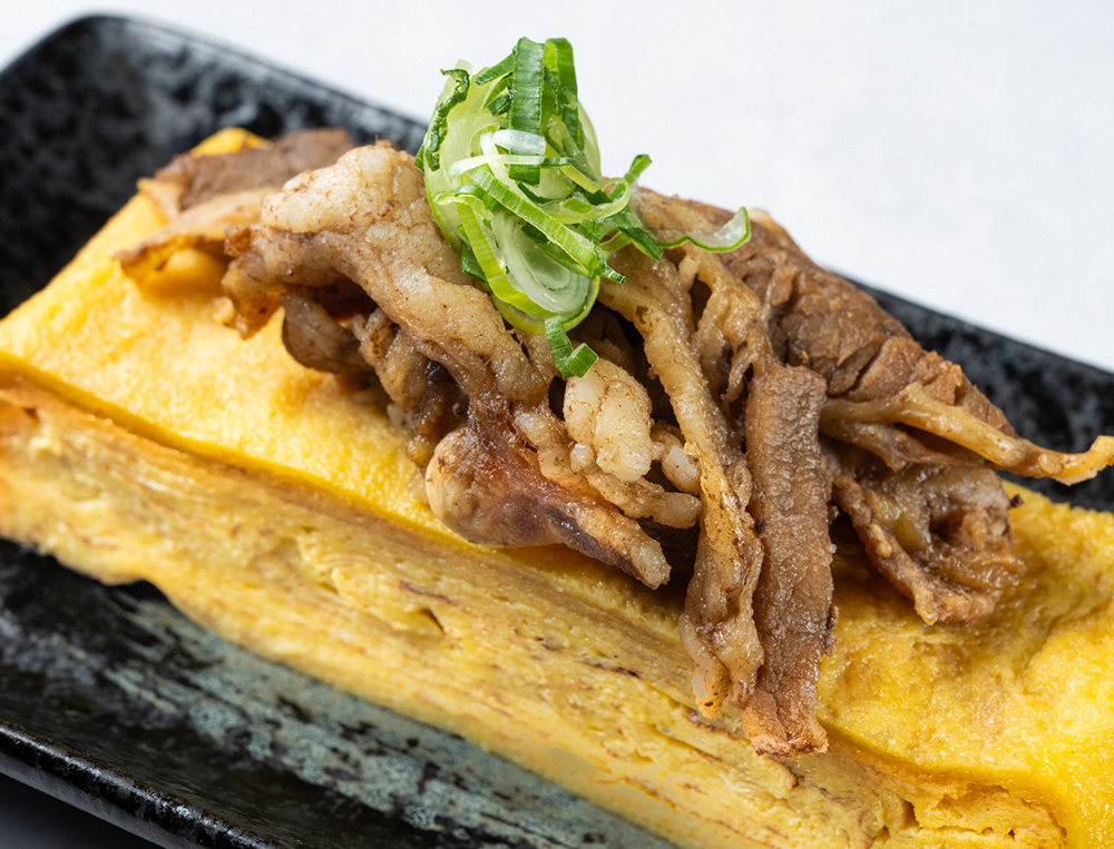 牛肉のせ玉子焼き